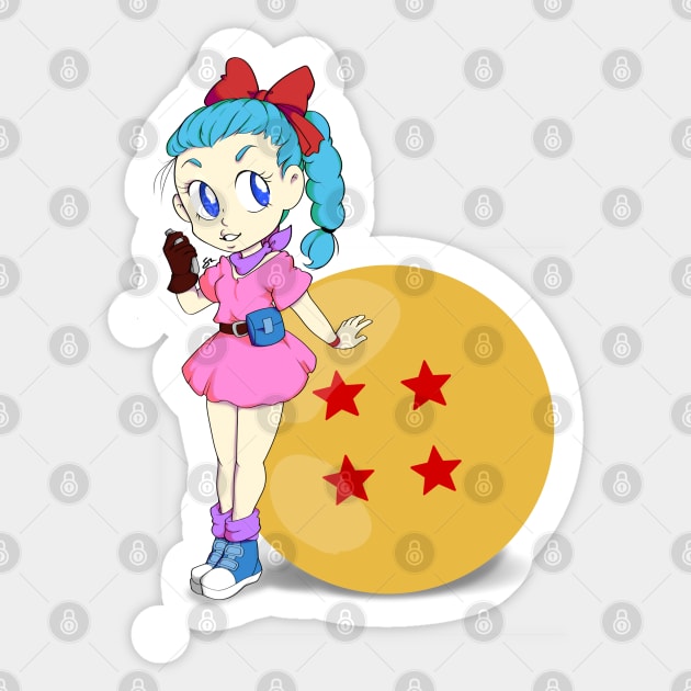 Bulma Sticker by Beansprout Doodles